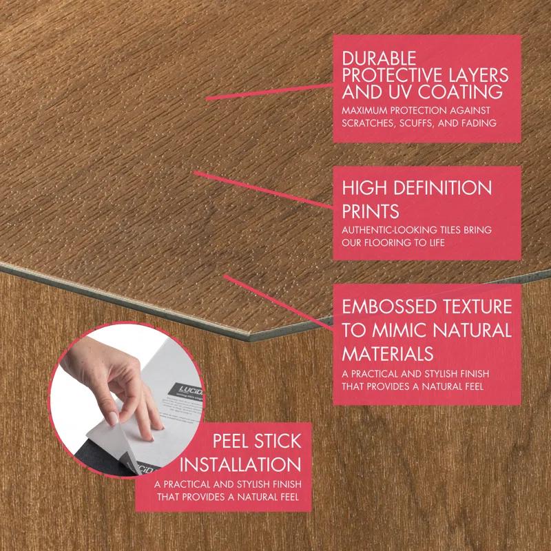 BaseCore HEX 12mil x 5.75" W Peel and Stick Vinyl Plank Flooring