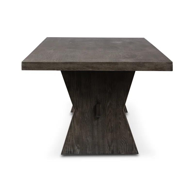 Black Burnt Oak Rectangular Dining Table for Ten