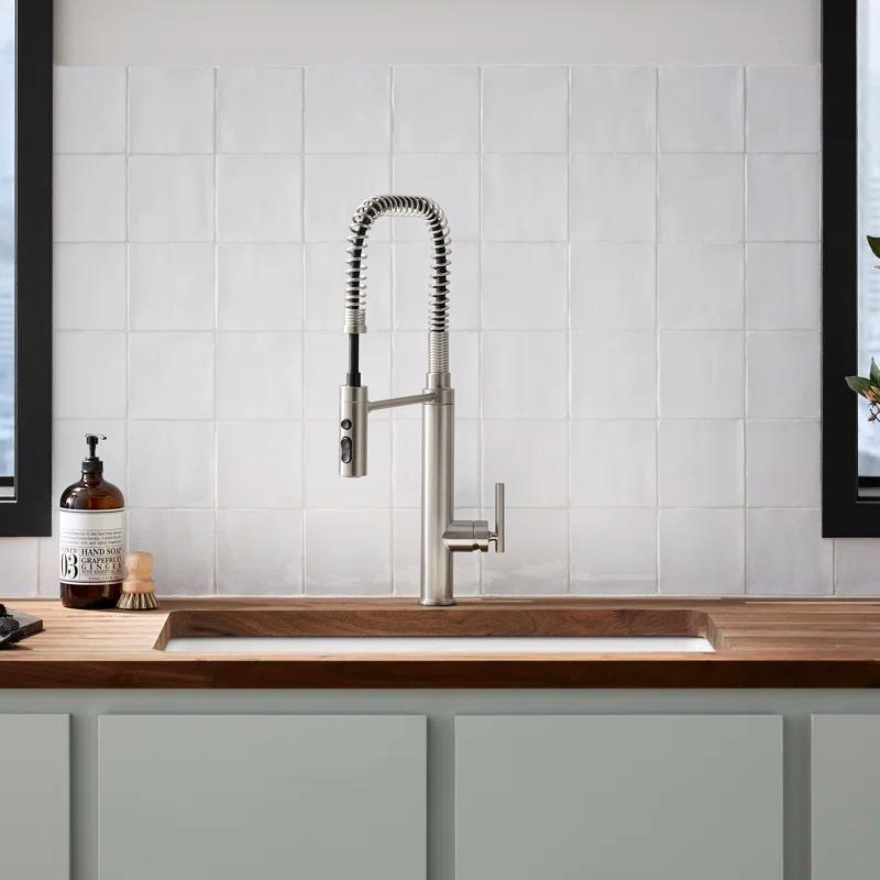 Kohler Purist® Single Handle Semi-Professional Pre-Rinse Kitchen Faucet with Pull Down Sprayer