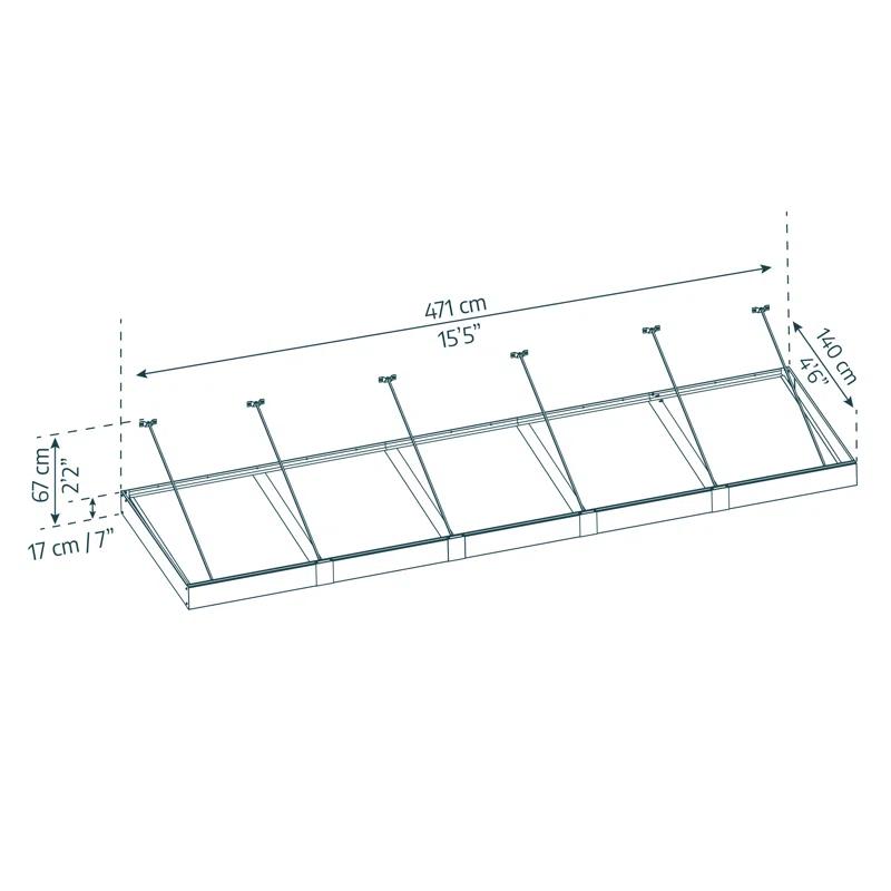 Palram - Canopia Sophia 4' 7" D Acrylic Clear/Gray Stationary Slope Door and Window Awning