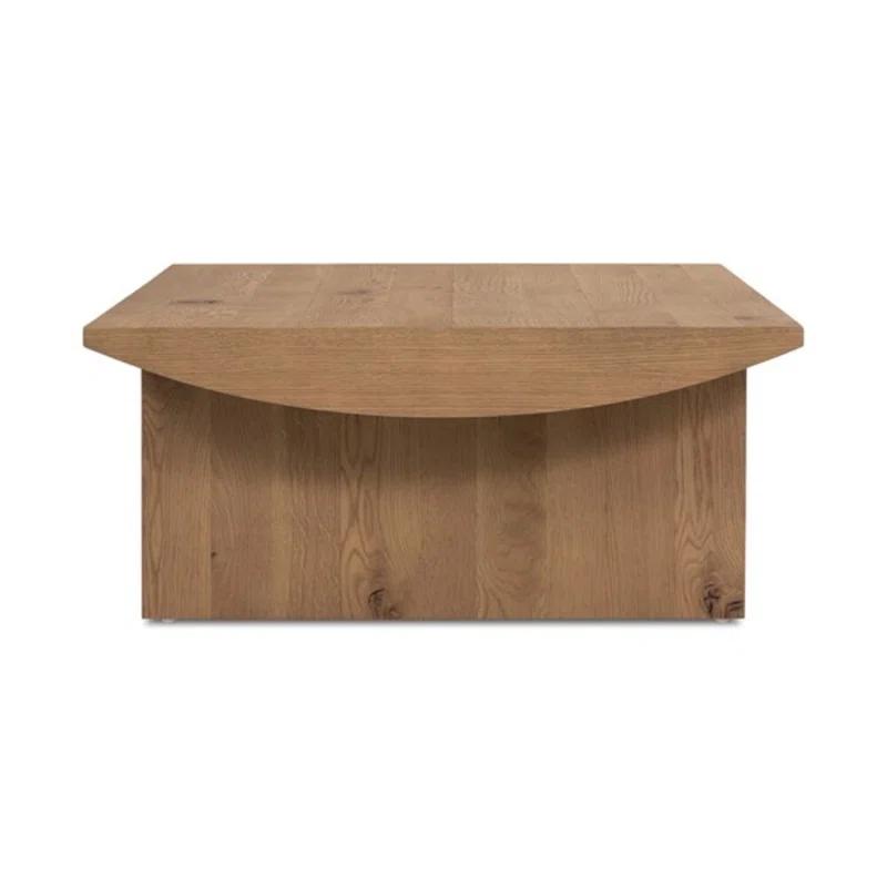 Modern Rectangular Brown Oak Coffee Table with Storage