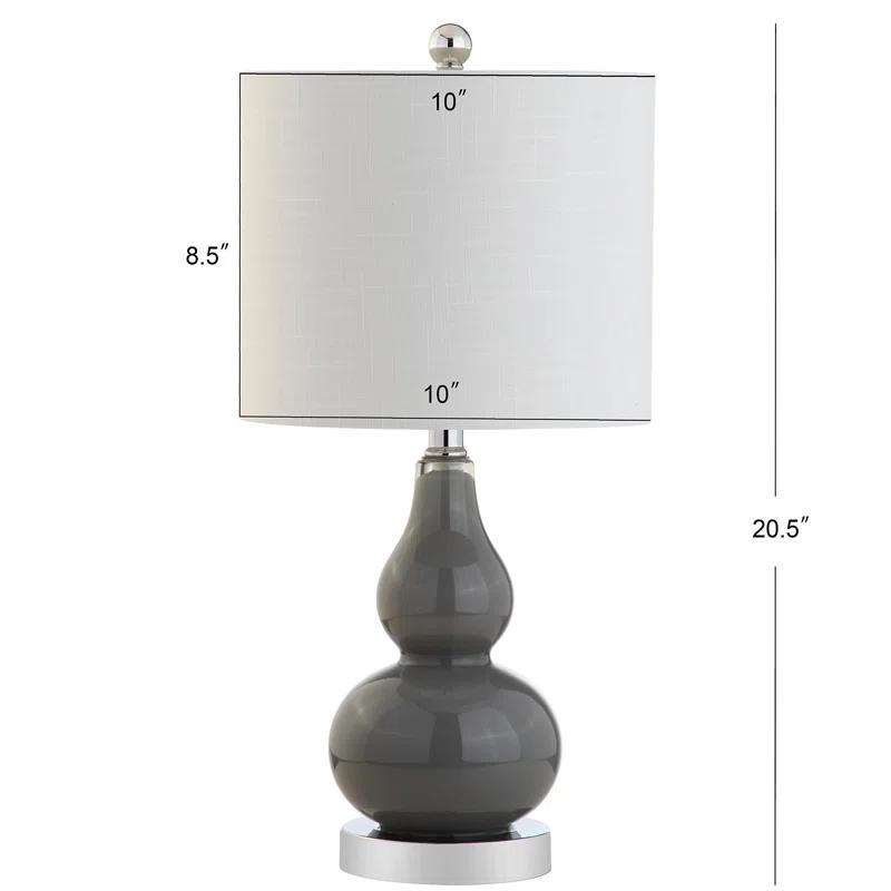 Ava Modern Mini LED Table Lamp with White Linen Shade