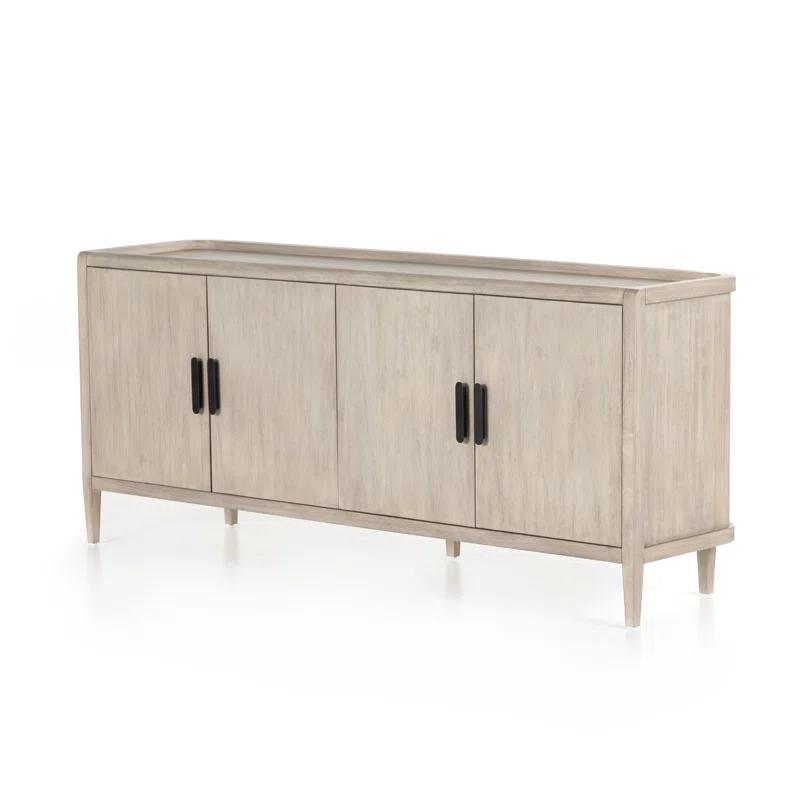 Arlo Transitional Mahogany Sideboard with Metal Handles - Gray