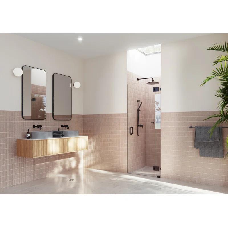 Halo 78'' Frameless Glass Hinge Shower Door in Oil Rubbed Bronze