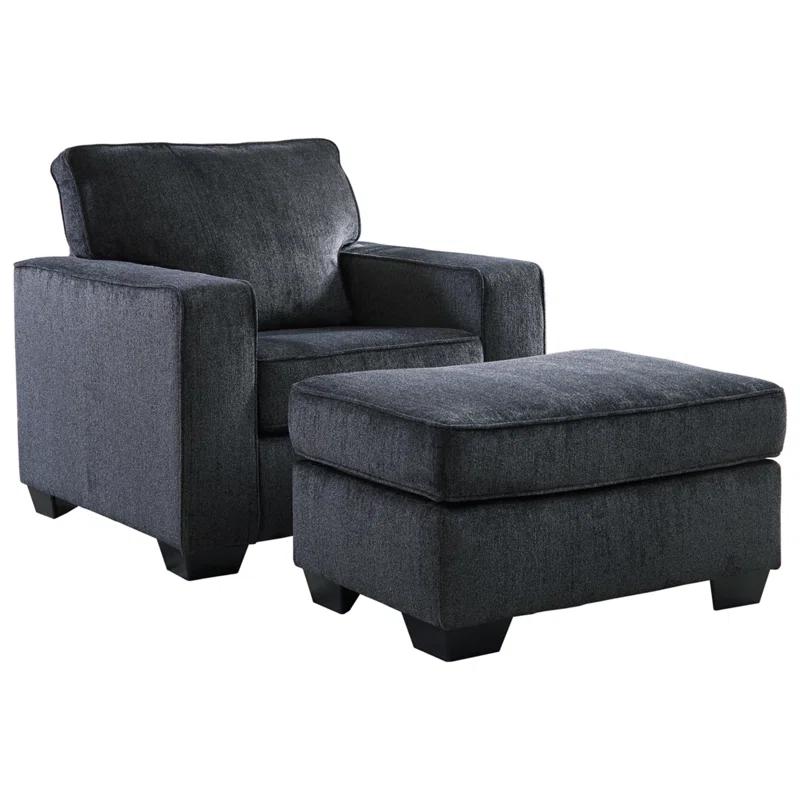Contemporary Slate Gray 38" Chenille Upholstered Armchair
