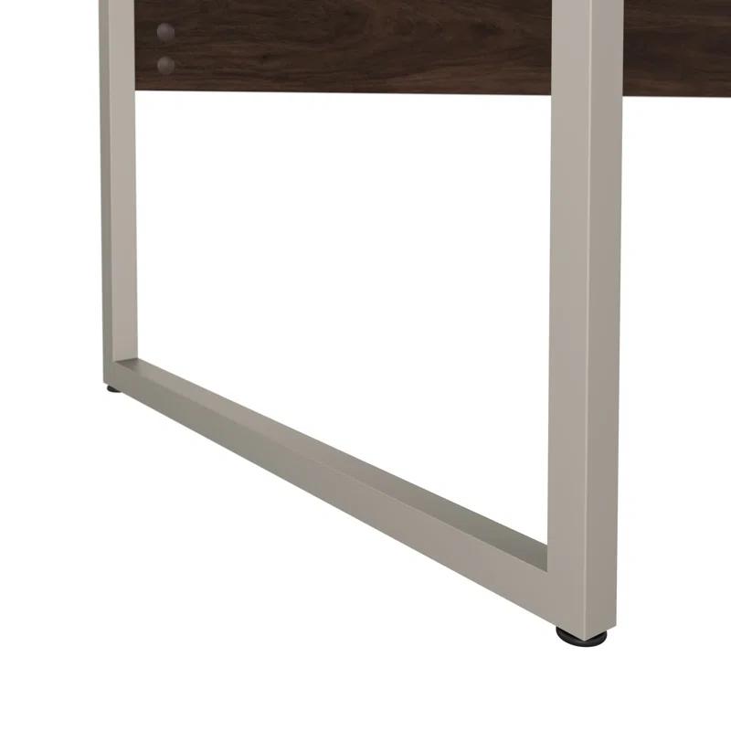 Black Walnut 71" Modern Home Office Desk with Metal Legs