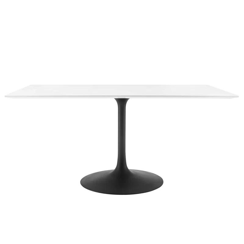 Lippa 60" White Rectangular Mid-Century Modern Dining Table
