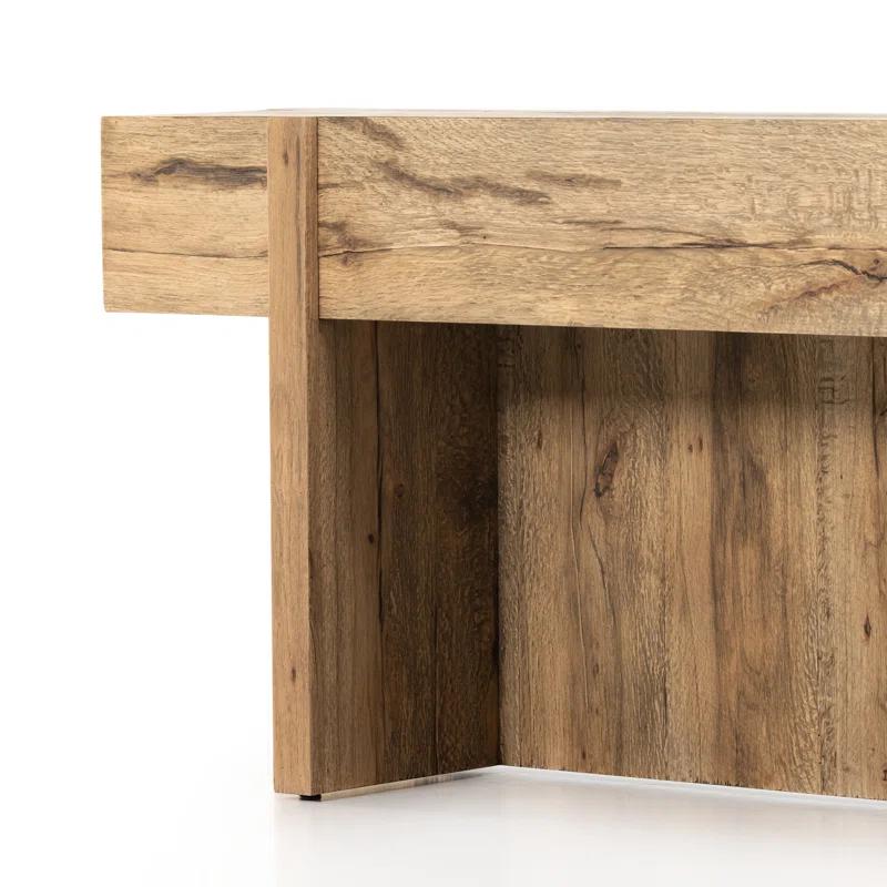 Bingham 78'' Rustic Oak Veneer Rectangular Console Table with Storage