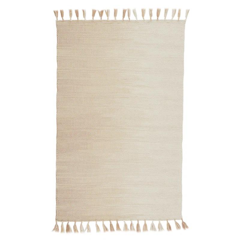 Adair Flats Hand-Woven Ivory Wool 5'x8' Area Rug