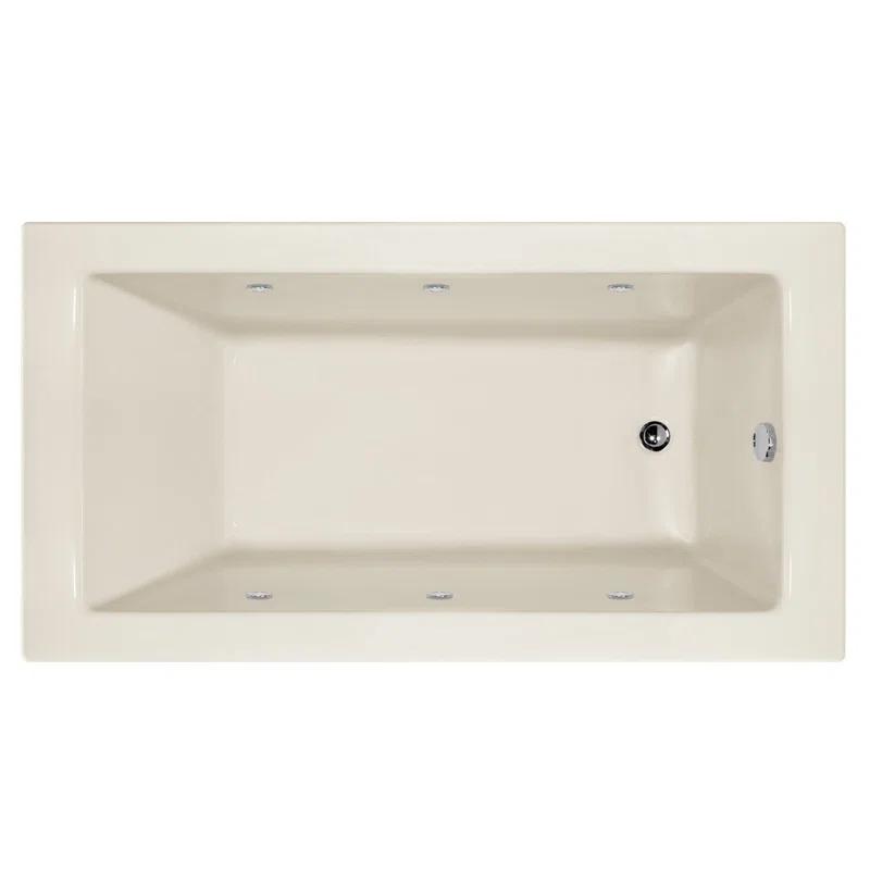 Hydro Systems Sydney 60'' x 34'' Alcove / Tile In Whirlpool Acrylic Bathtub SYD6034AWP-WHI-LH-WOV.WHI