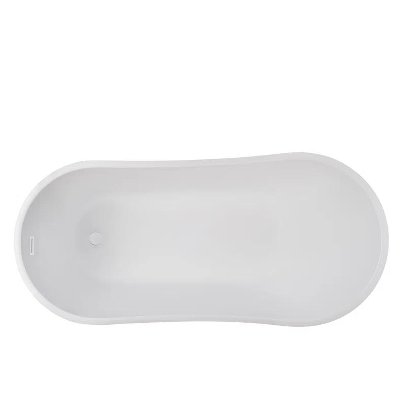 Vanity Art Amara Acrylic Freestanding Soaking Bathtub VA6904-S-PW