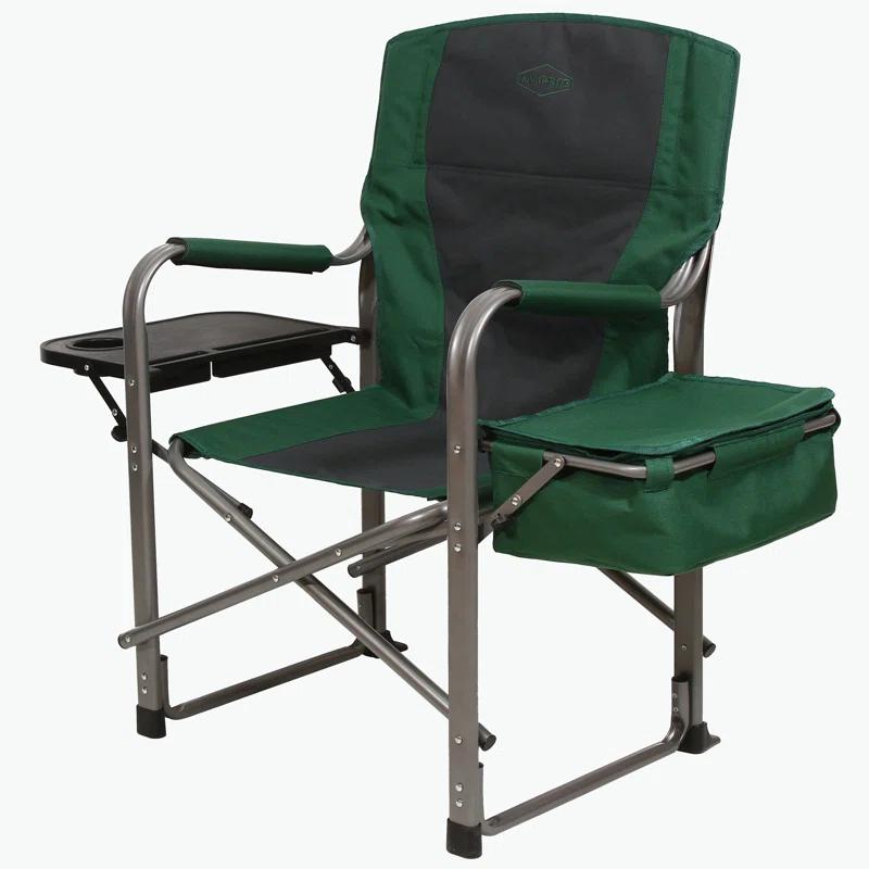 Green Outdoor Director's Chair with Cooler, Side Table & Cup Holder