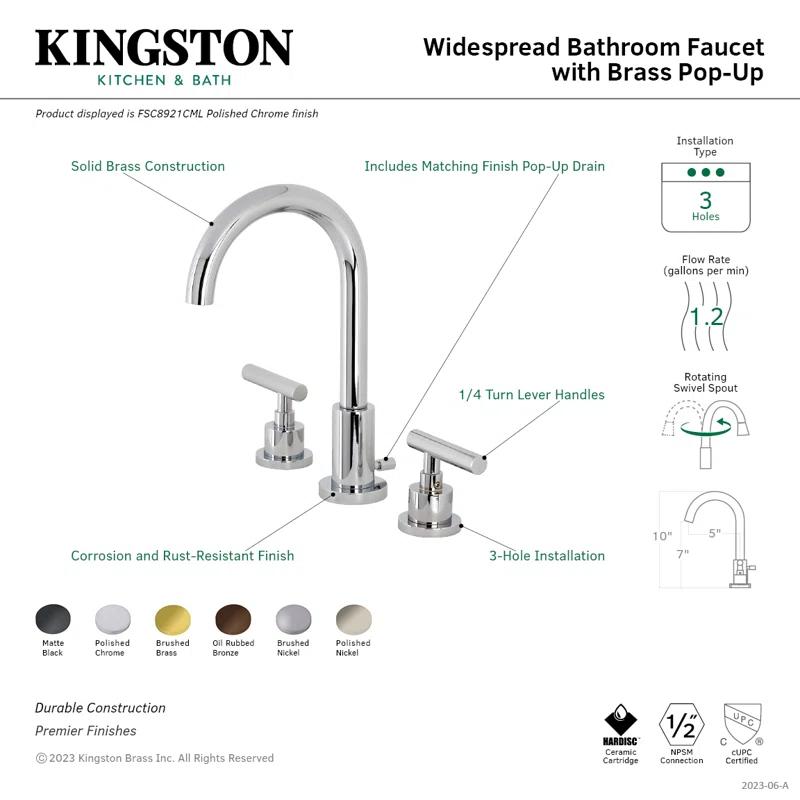 Manhattan Elegance Oil Rubbed Bronze Widespread Bathroom Faucet