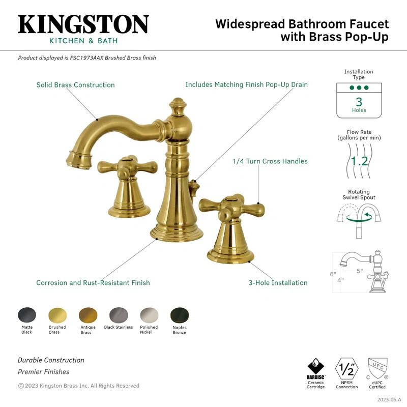 Elegant Naples Bronze 8" Widespread Traditional Bathroom Faucet