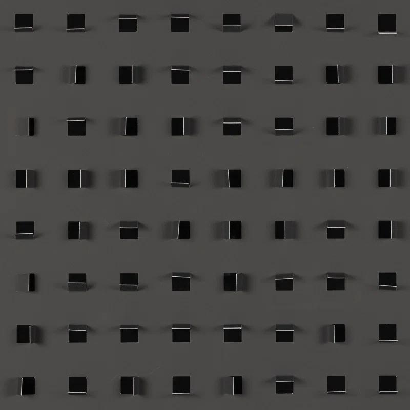 Abstract Black and White Oak Framed Canvas Print