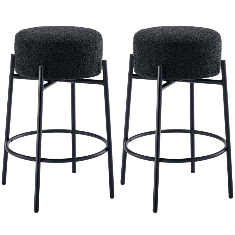 Swivel 26.7'' Boucle Counter Stool