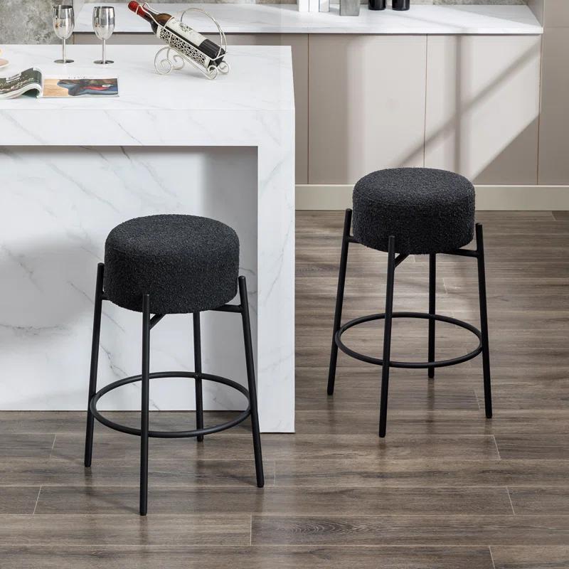 Swivel 26.7'' Boucle Counter Stool