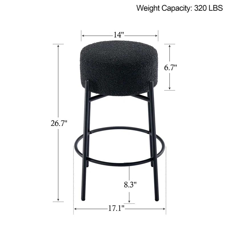 Swivel 26.7'' Boucle Counter Stool