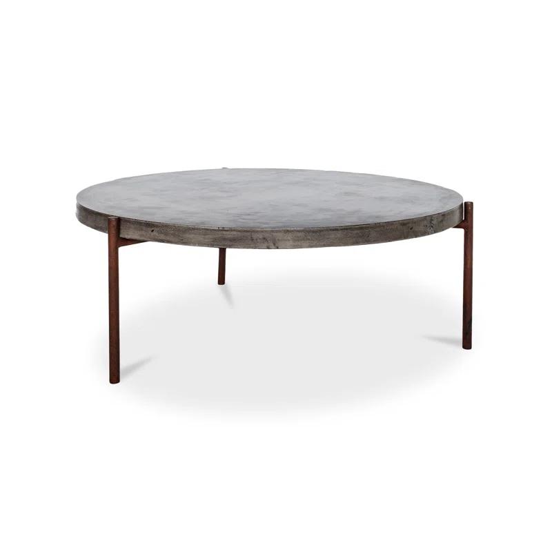 Harrison Steel Legs and Concrete Surface Round Coffee Table