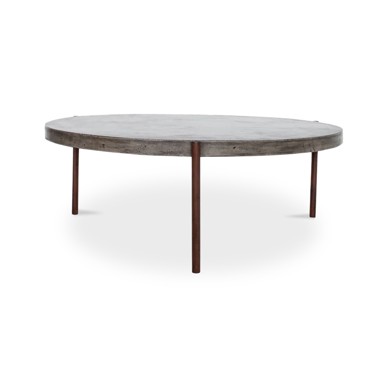 Harrison Steel Legs and Concrete Surface Round Coffee Table