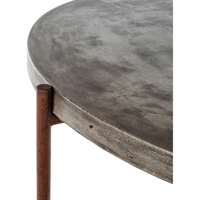 Harrison Steel Legs and Concrete Surface Round Coffee Table