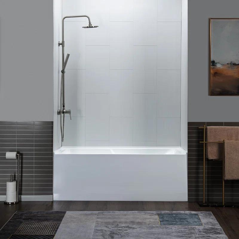 Flint 60'' x 30'' Alcove / Tile In Soaking Acrylic Bathtub