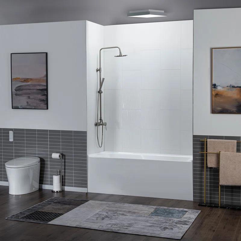 Flint 60'' x 30'' Alcove / Tile In Soaking Acrylic Bathtub