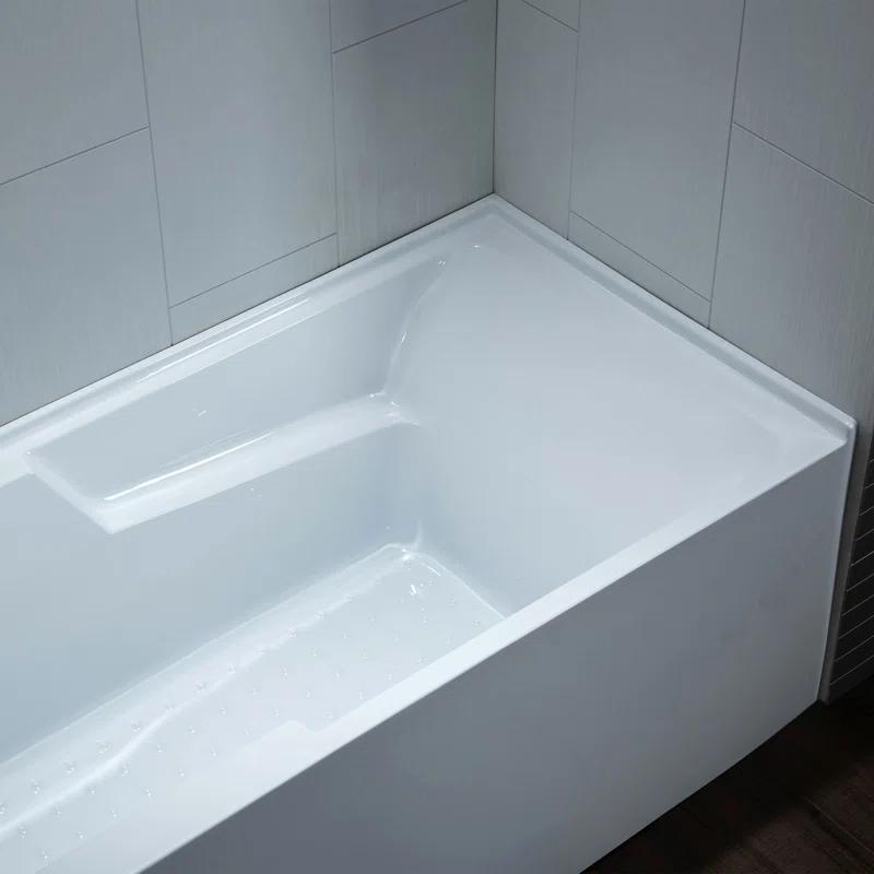 Flint 60'' x 30'' Alcove / Tile In Soaking Acrylic Bathtub