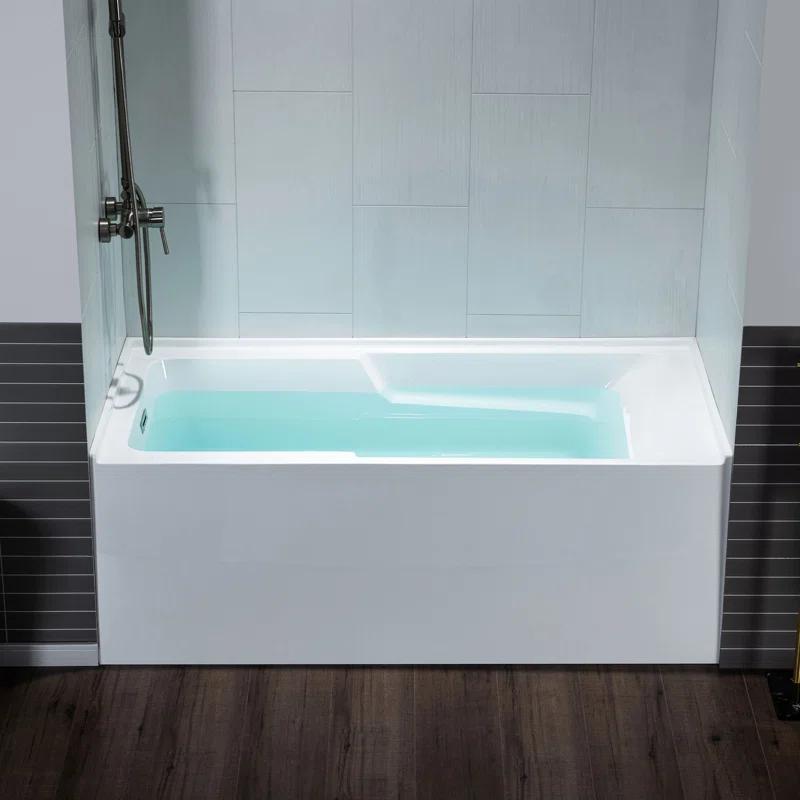Flint 60'' x 30'' Alcove / Tile In Soaking Acrylic Bathtub