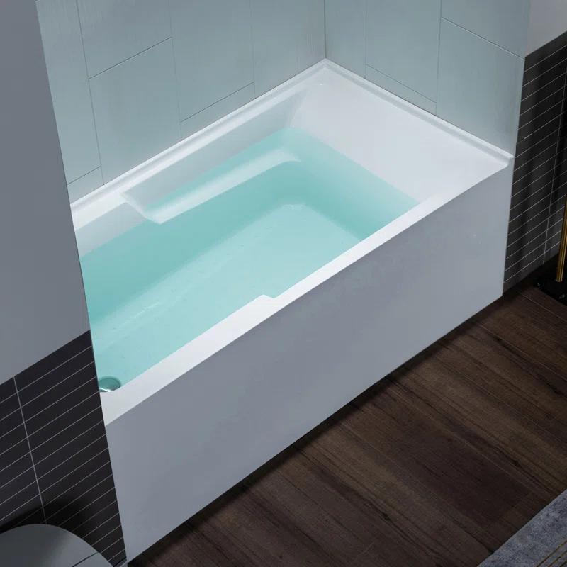 Flint 60'' x 30'' Alcove / Tile In Soaking Acrylic Bathtub