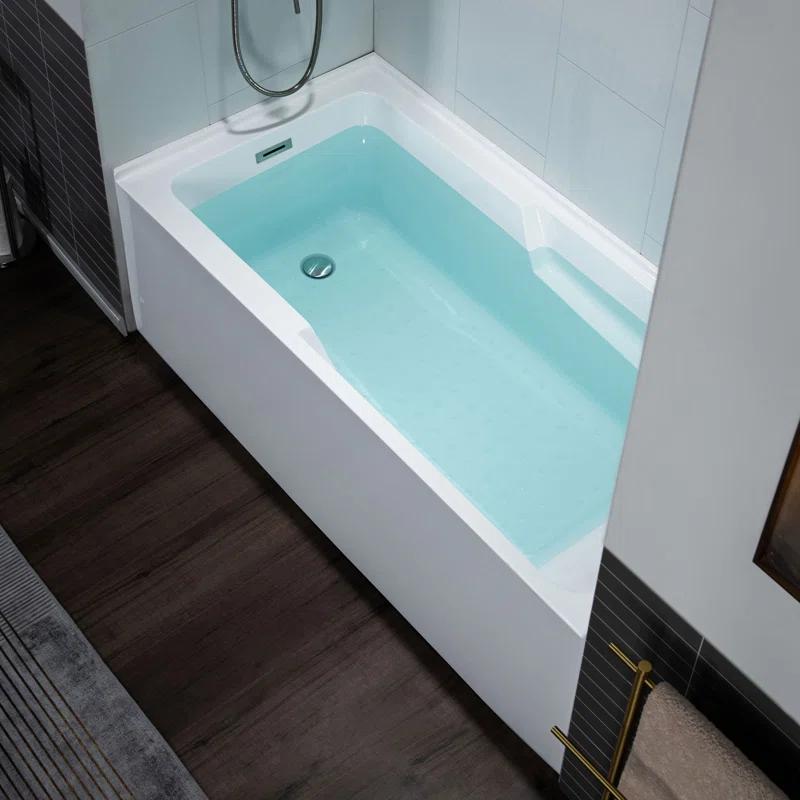Flint 60'' x 30'' Alcove / Tile In Soaking Acrylic Bathtub
