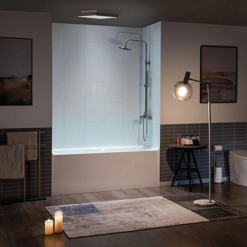 Flint 60'' x 30'' Alcove / Tile In Soaking Acrylic Bathtub