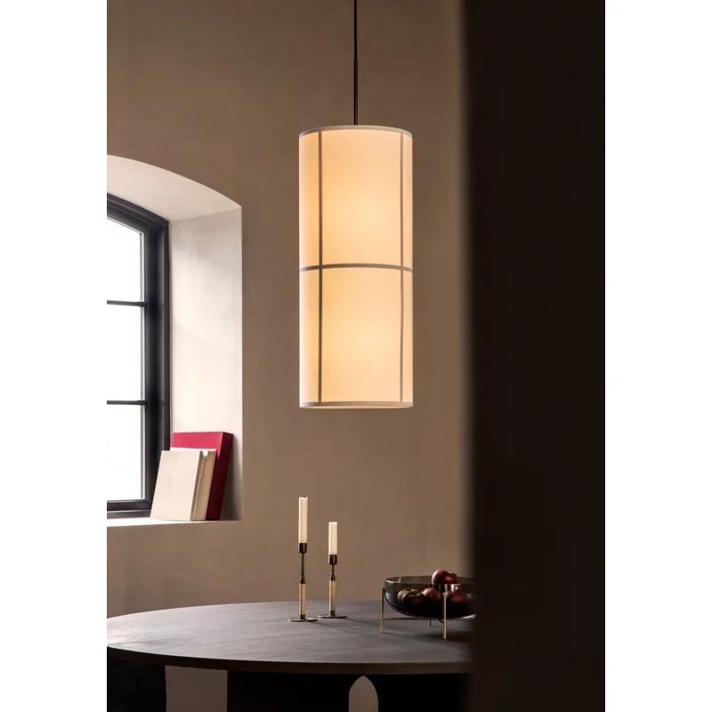 Hashira 23.6" Black and Bronzed Brass Single Cylinder Pendant