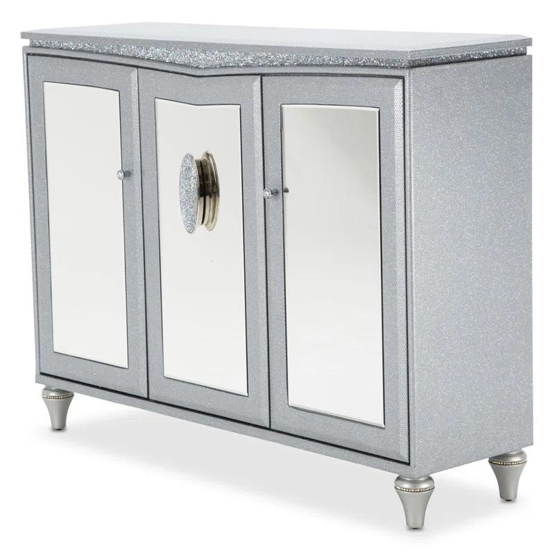 Melrose Plaza 56'' White Mirrored Transitional Sideboard