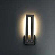 Forq Modern Black LED Outdoor Sconce with White Diffuser Glass