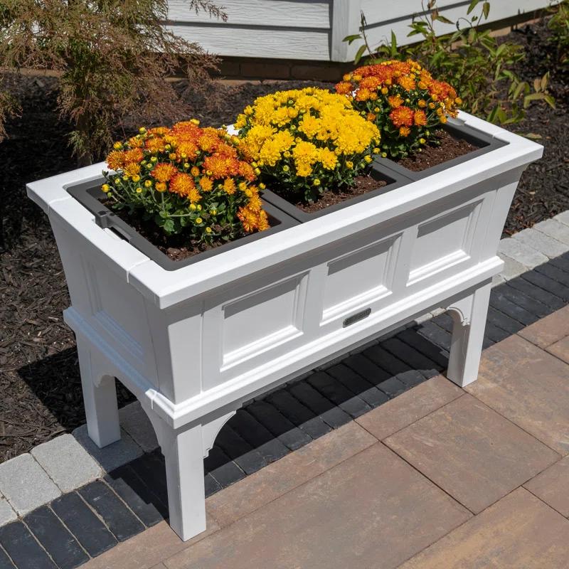 Classic White Raised Garden Planter Box for Outdoor & Indoor, 24"x39"