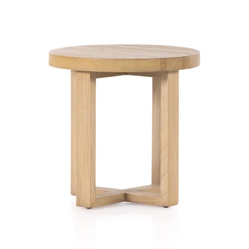 Contemporary Nettlewood Round End Table with Stone Finish