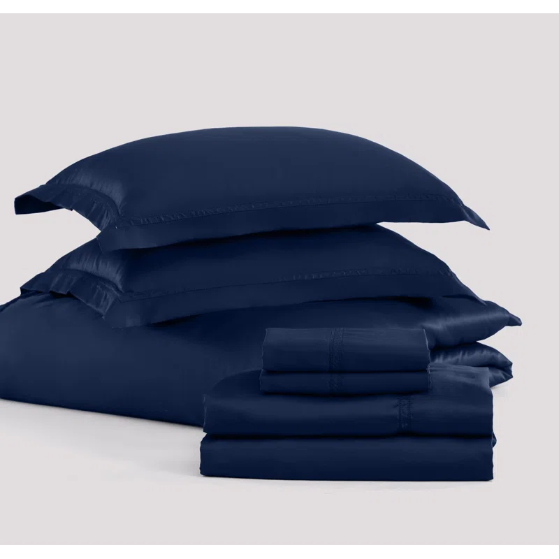 Midnight Blue Queen Egyptian Cotton Duvet Cover Set