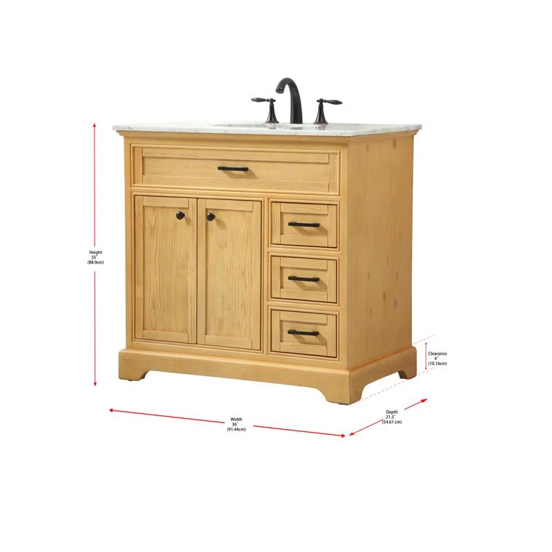 Birch Lane™ Hermes 36'' Single Bathroom Vanity with Marble Top