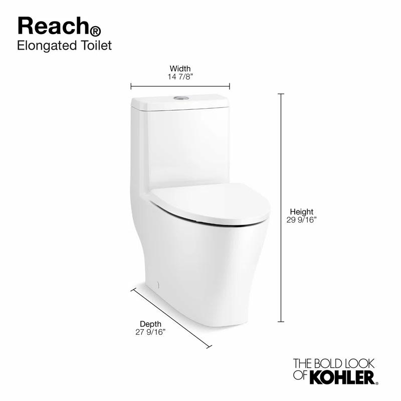 Modern High-Efficiency Elongated Dual-Flush Free Standing Toilet in White