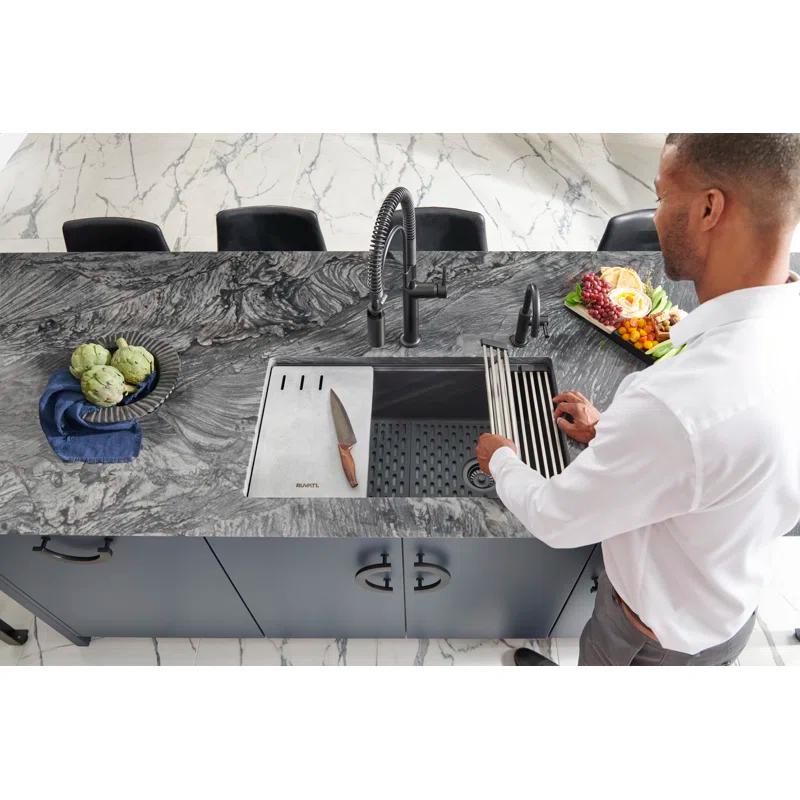 Ruvati 33-inch Undermount Workstation Granite Composite Kitchen Sink