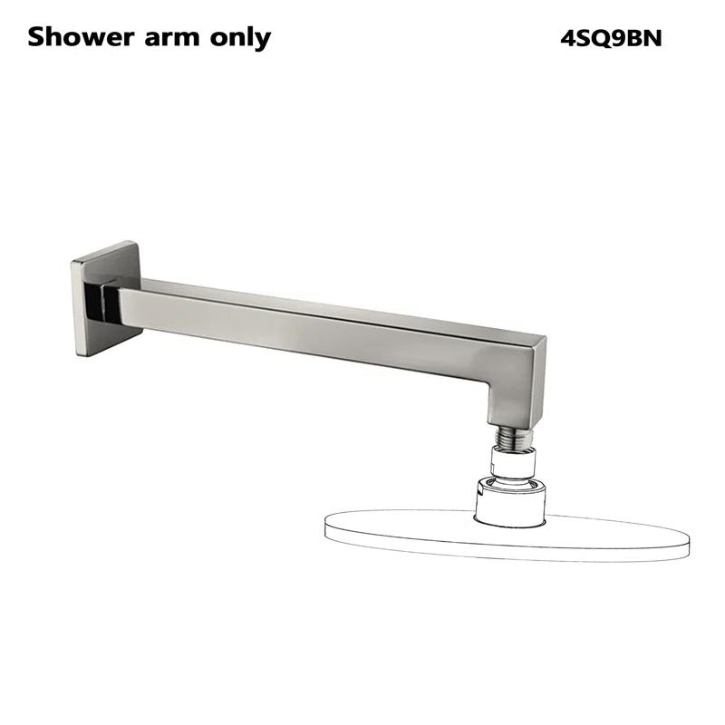 9"Metal Square Shower Arm,Brushed Nickel