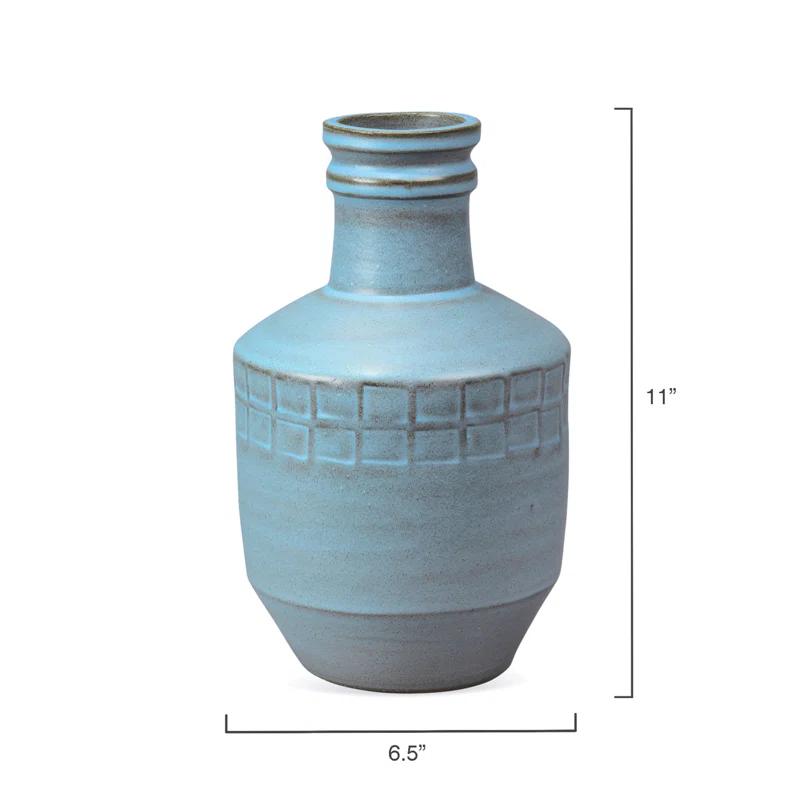 Folk Artistry Soft Glaze 11" Ceramic Table Vase