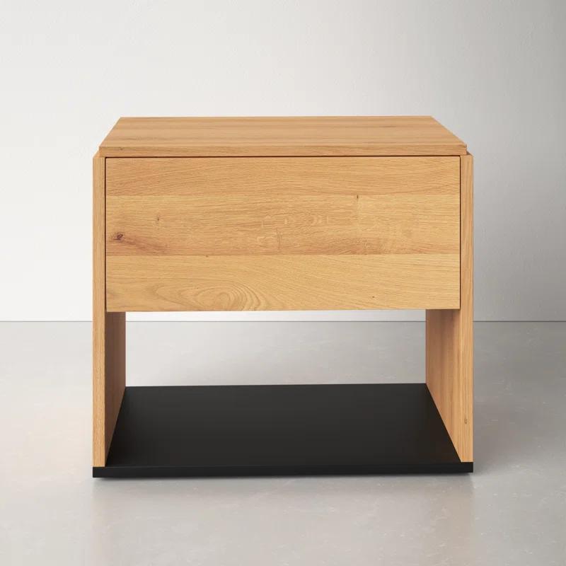 Calypso Solid Oak 1-Drawer Nightstand in Natural Finish