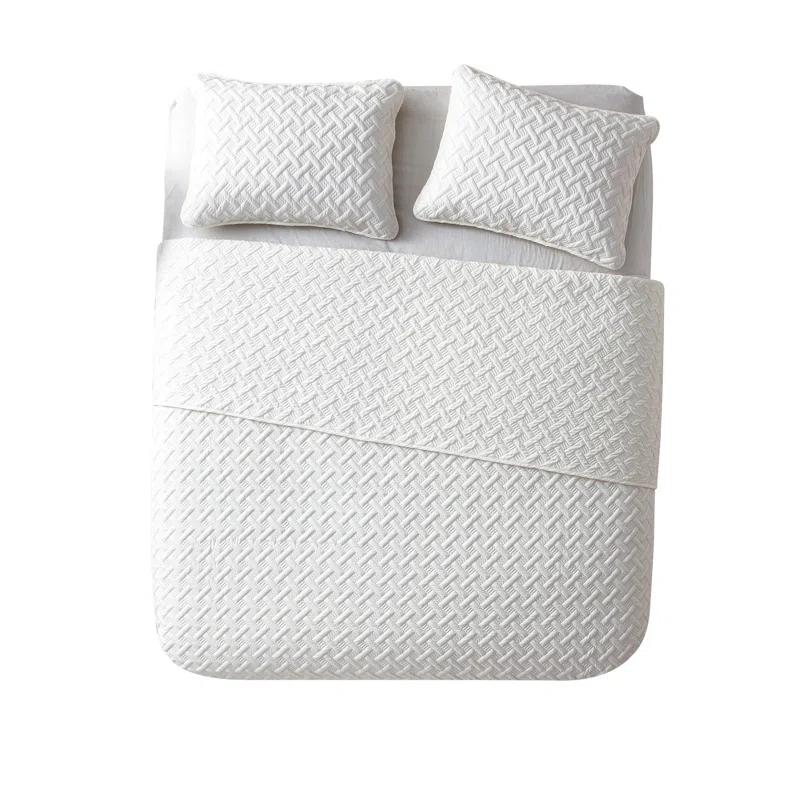 Nina Embossed Basketweave Quilt Set