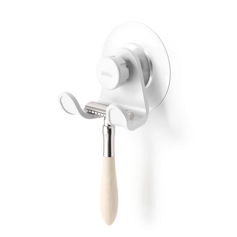 White Adjustable Plastic Double Wall Hook