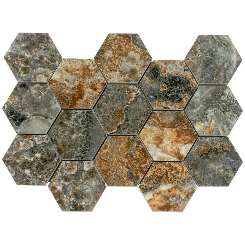 Splendor 8.9'' W x 12.8'' L Porcelain Tile Mosaic Sheet