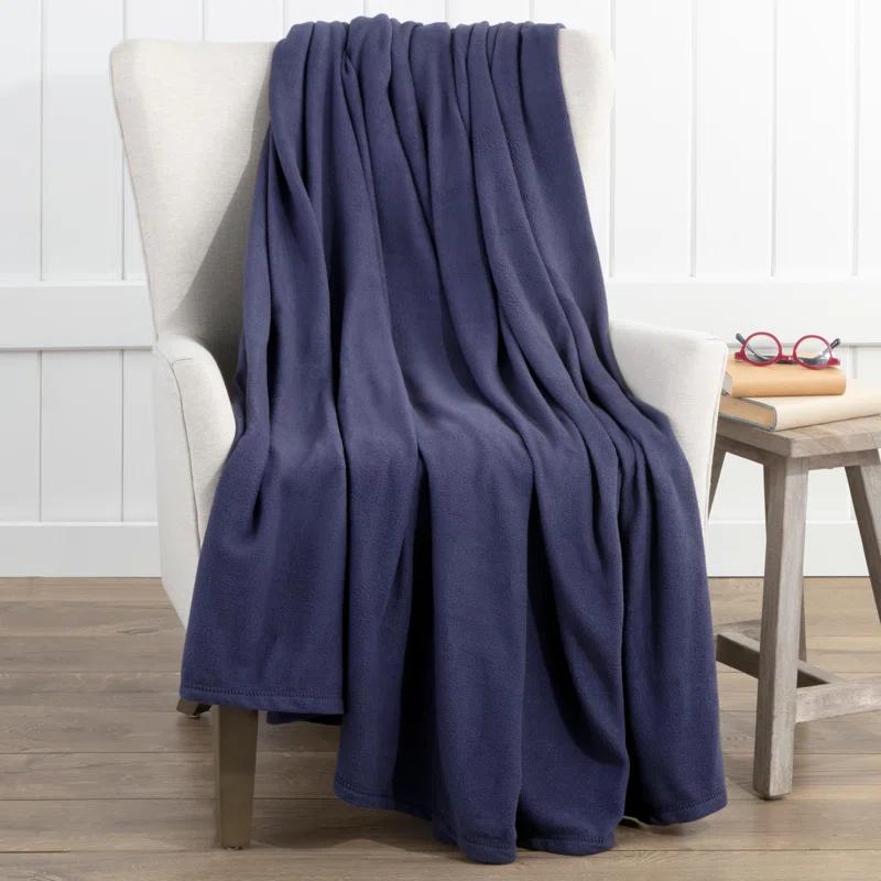 Cozy Comfort Twin-Size Reversible Electric Fleece Throw Blanket in Slate Blue