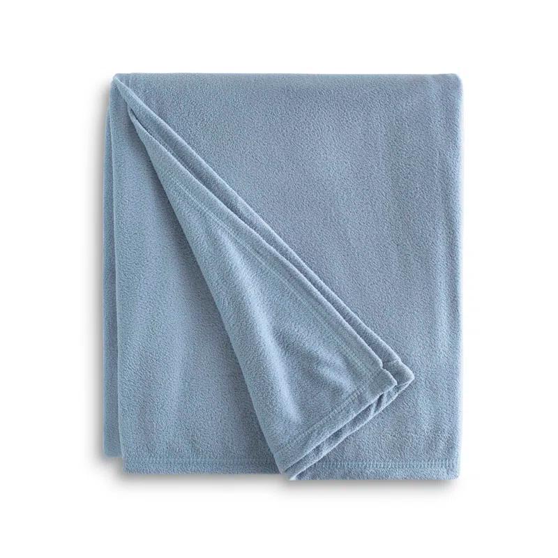 Cozy Comfort Twin-Size Reversible Electric Fleece Throw Blanket in Slate Blue