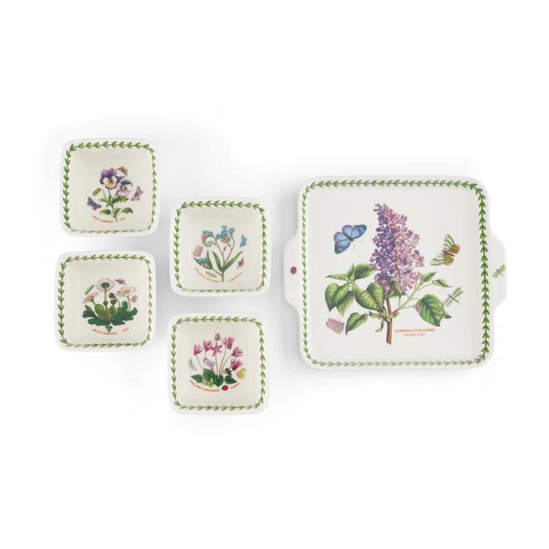 Botanic Garden Delight 5-Piece Ceramic Accent Bowl Set